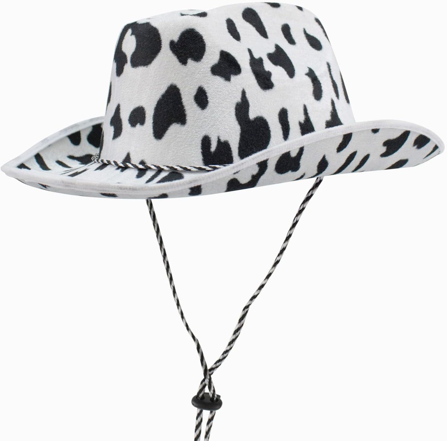 GIFTEXPRESS 6 piezas Sombrero de vaquero de fieltro con estampado de vaca 