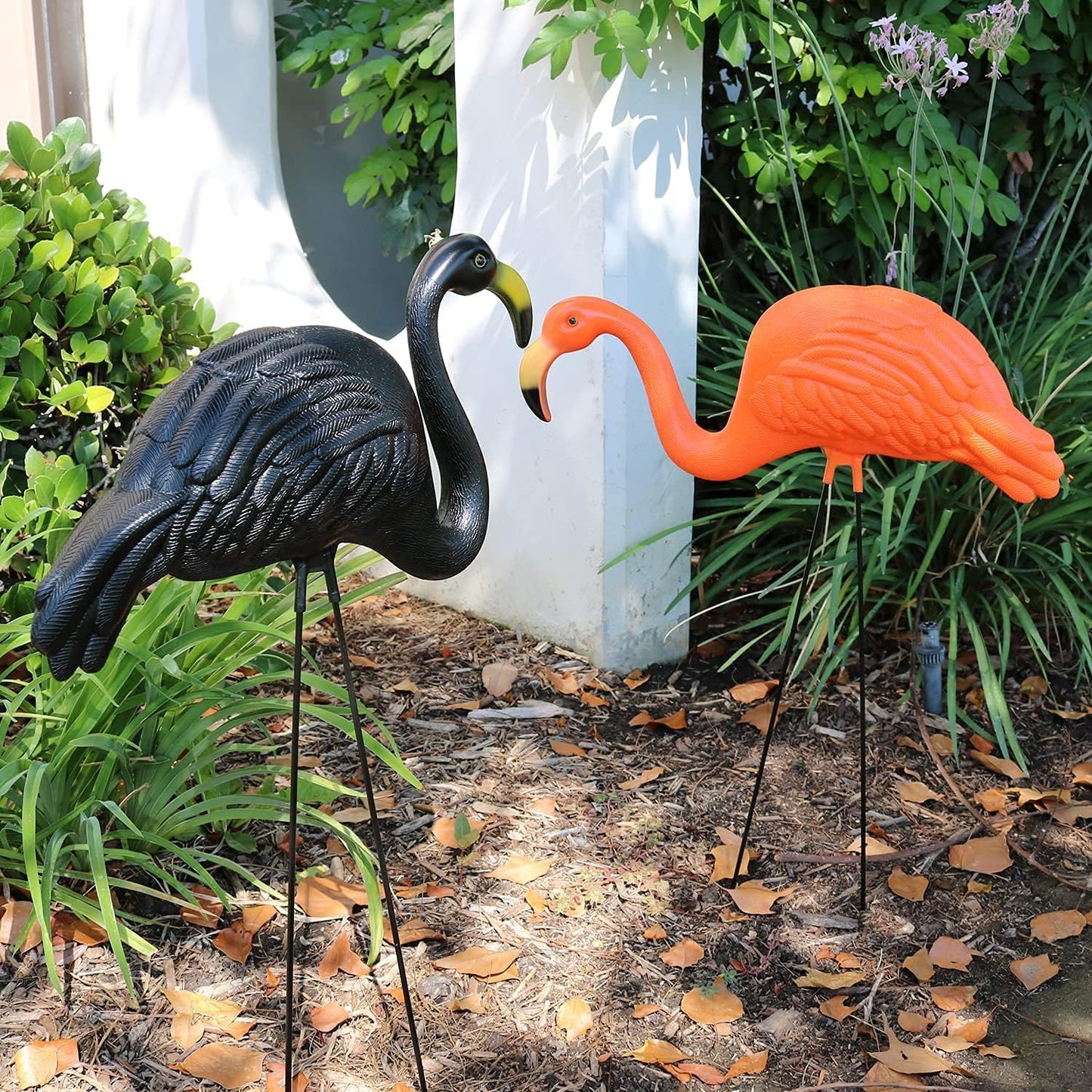 GIFTEXPRESS Black and Orange Flamingos for Halloween Lawn Ornaments, Halloween Décor, Flamingo Yard Ornament ((2pc Black & Orange))