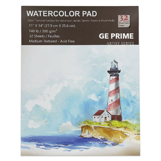 GE PRIME Watercolor Sketch Pad 11" x 14" 32 Sheets