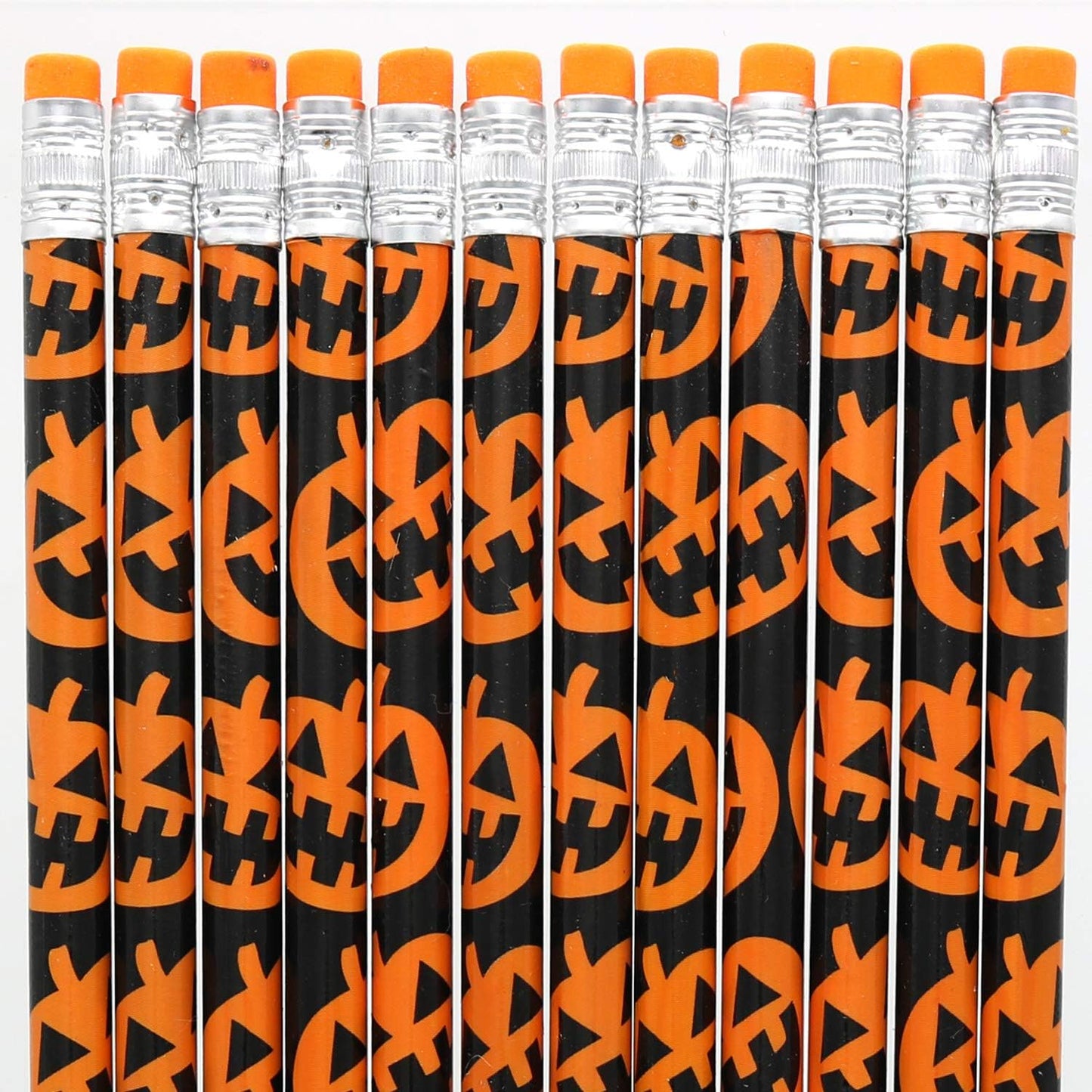 GIFTEXPRESS 48pcs Halloween Pumpkin Pencils with Eraser