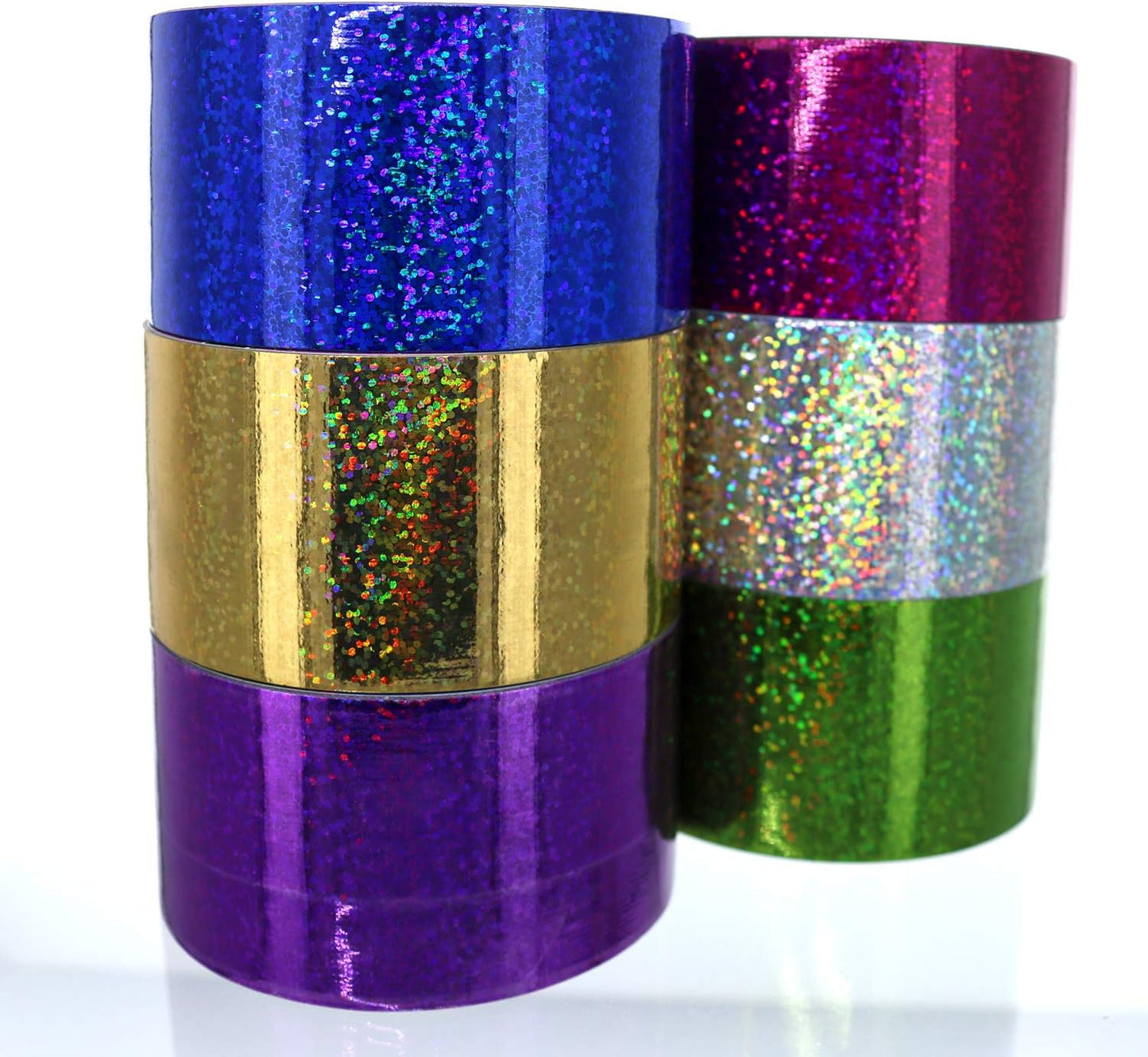 GIFTEXPRESS Cintas adhesivas holográficas de colores surtidos para trabajo pesado (paquete de 6) 
