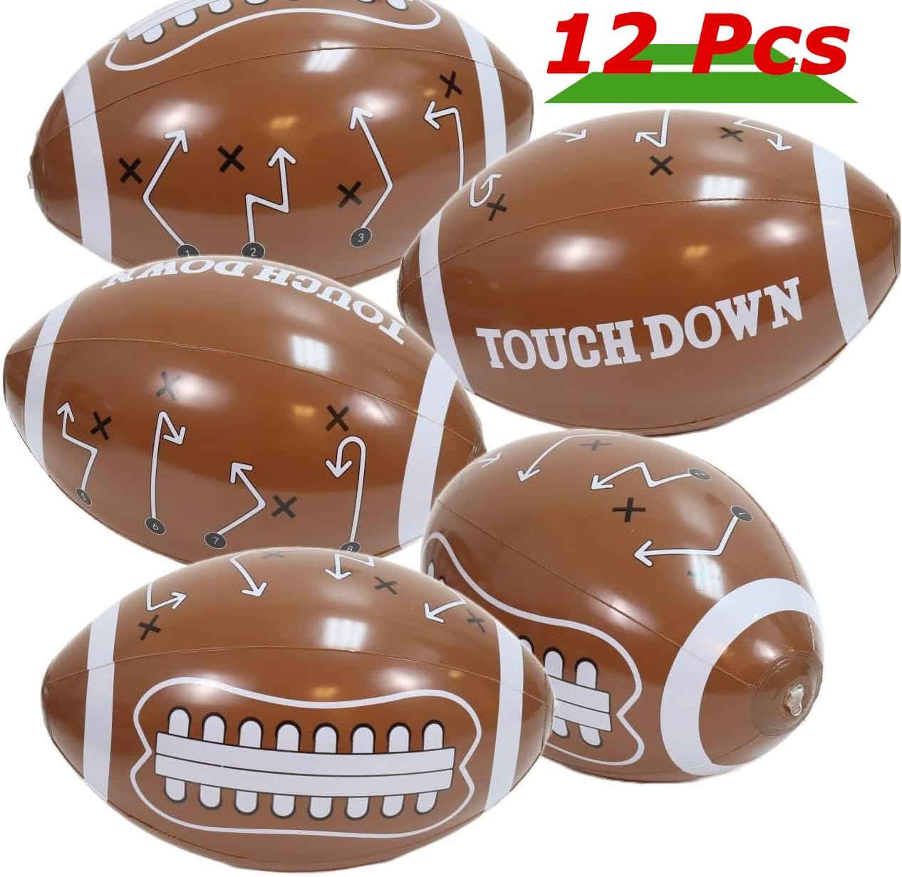 GIFTEXPRESS 12pcs Inflatable Footballs (Pack of 12)