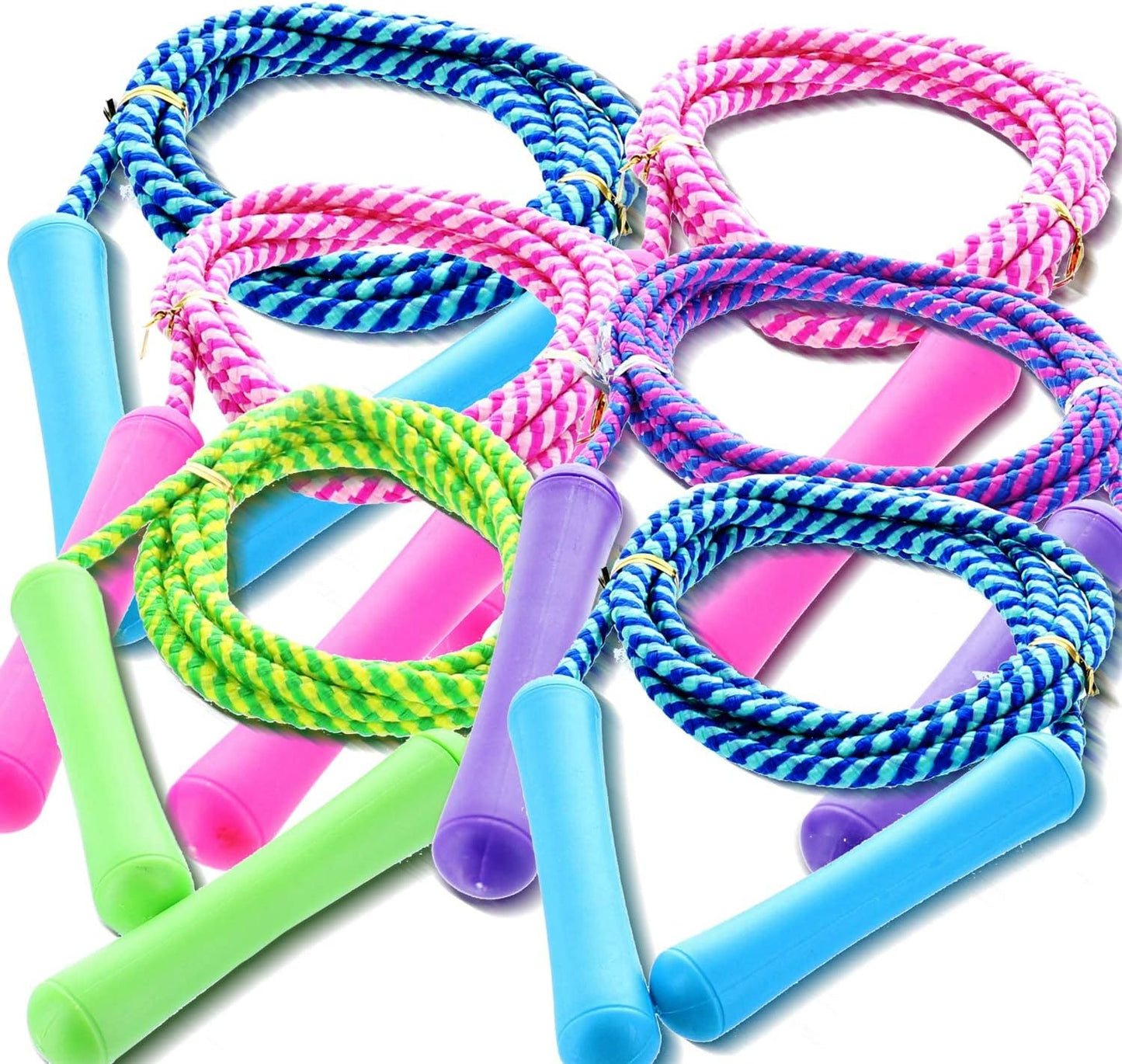 GIFTEXPRESS Adjustable Size Colorful Jump Rope for Kids and Teens, Assorted Colors (Pack of 6)