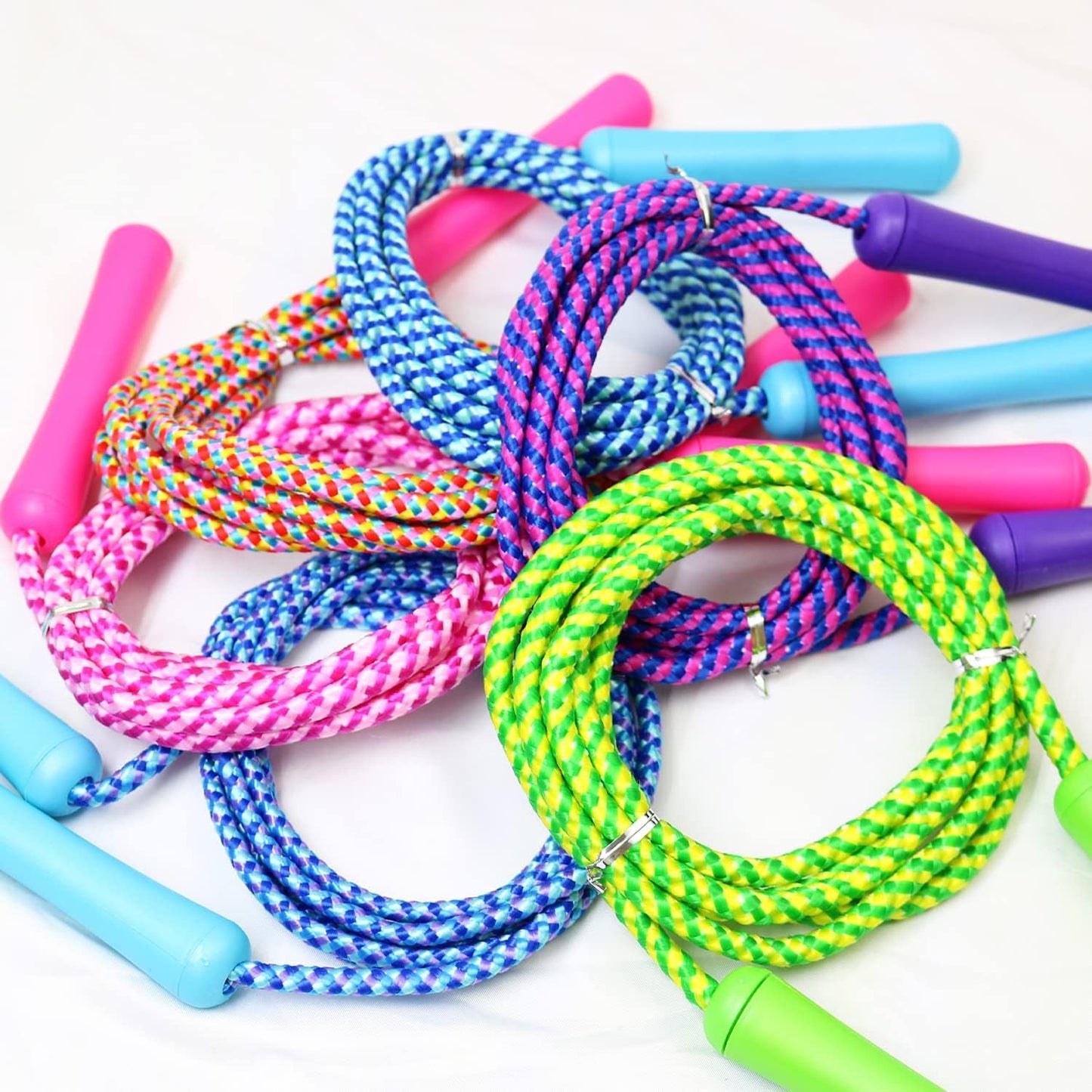 GIFTEXPRESS Adjustable Size Colorful Jump Rope for Kids and Teens, Assorted Colors (Pack of 6)