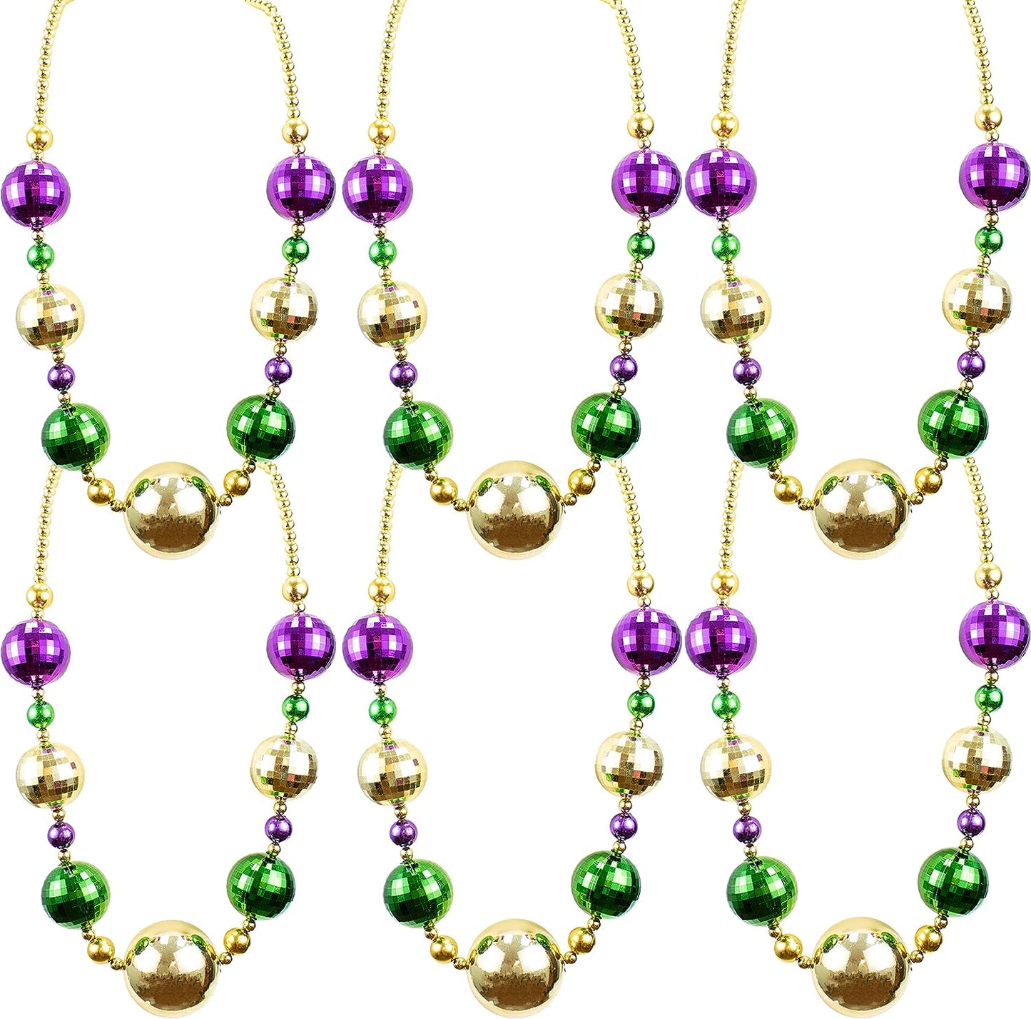 GIFTEXPRESS 6pcs 44" Mardi Gras Jumbo Bead Necklace