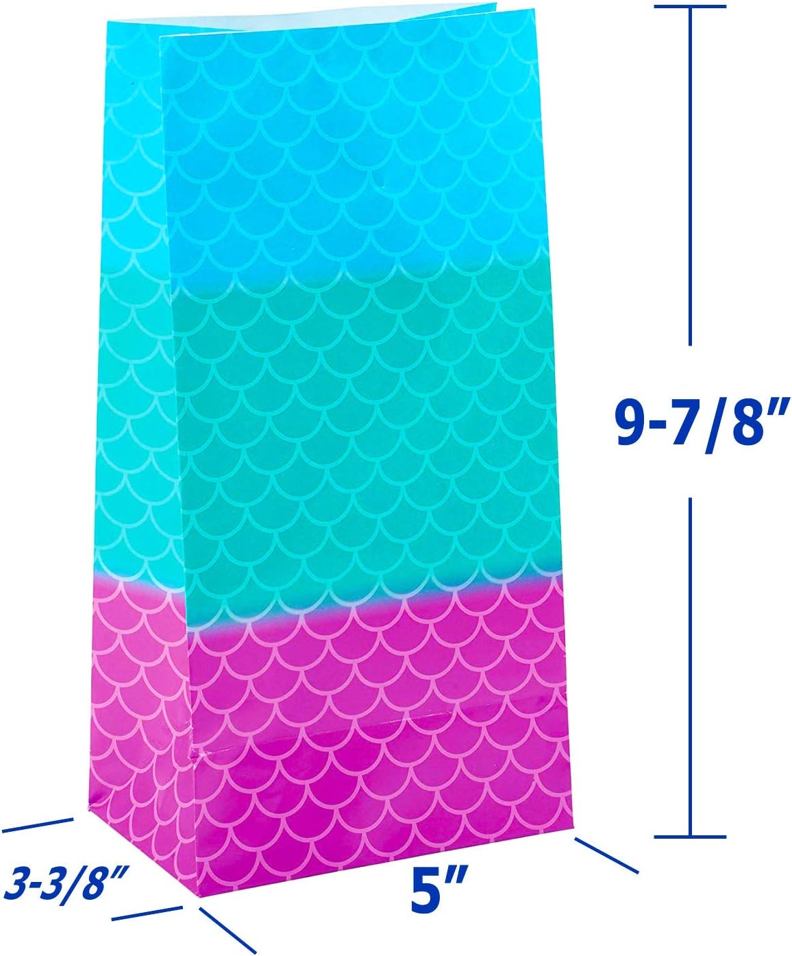 GIFTEXPRESS 24 bolsas de fiesta de sirena (9 7/8 pulgadas de largo x 5 pulgadas de ancho x 3 3/8 pulgadas de profundidad). 