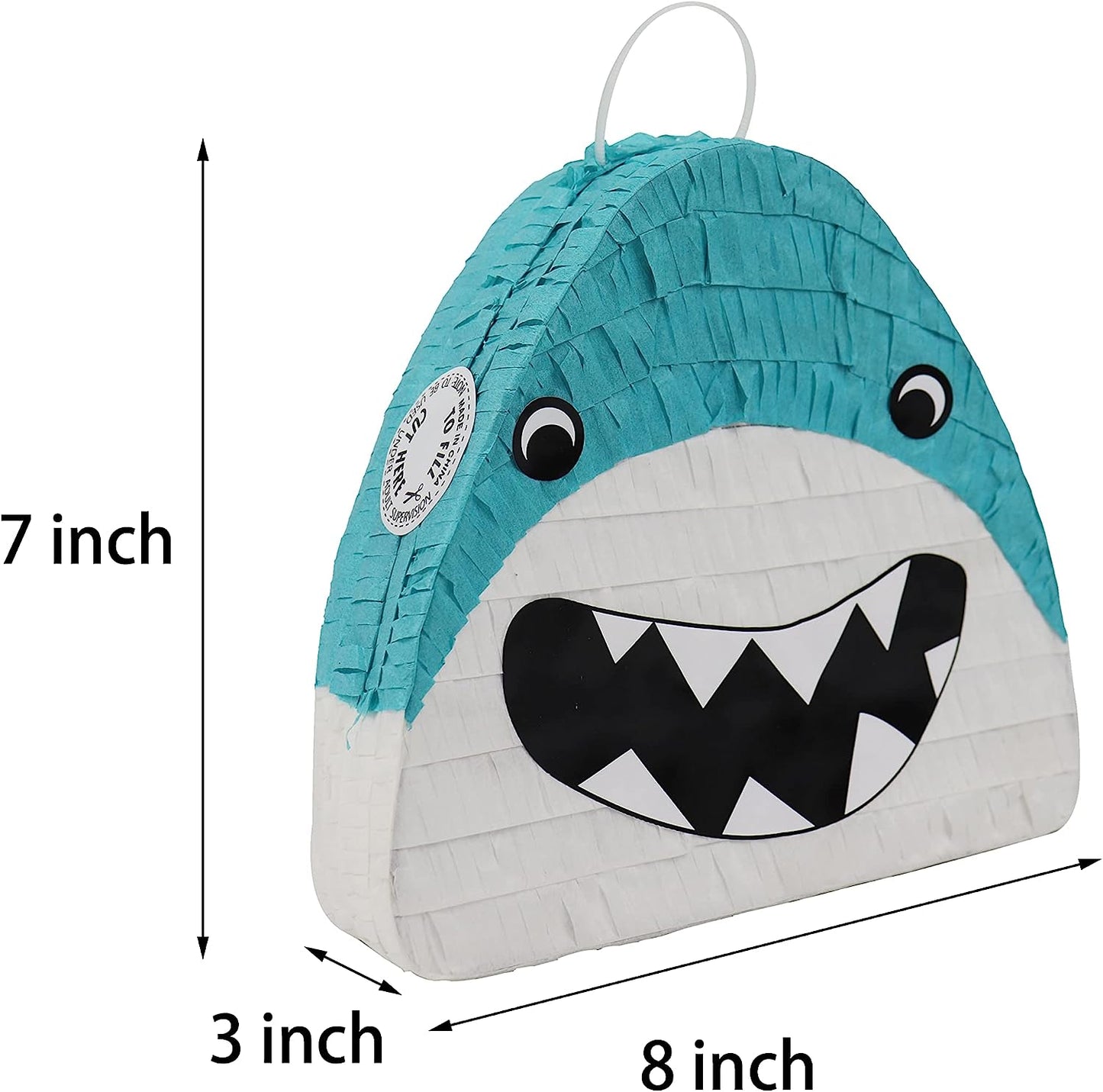 GIFTEXPRESS 8 piñatas pequeñas de tiburón bebé (7.8 x 2.4 x 7 pulgadas) 