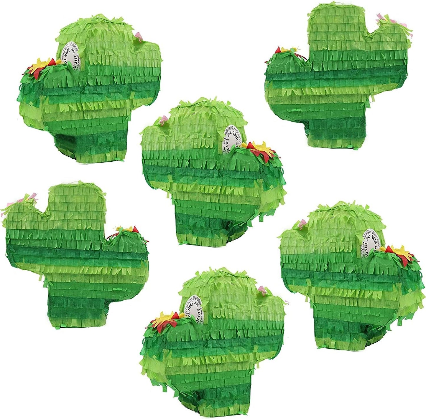 GIFTEXPRESS 6 piezas Mini piñatas de cactus (7 x 2,5 x 5,5 pulgadas) 