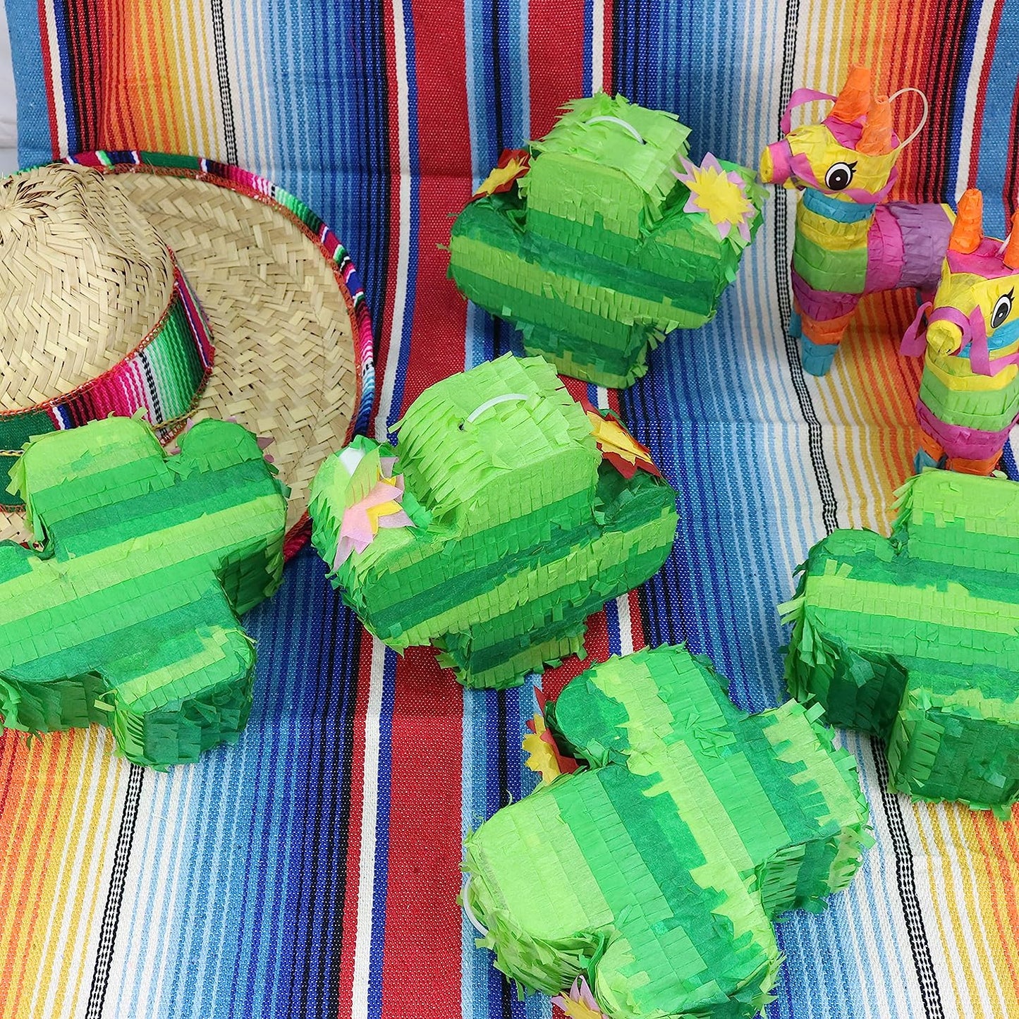 GIFTEXPRESS 6pcs Mini Cactus Pinatas (7 x 2.5 x 5.5 inches)