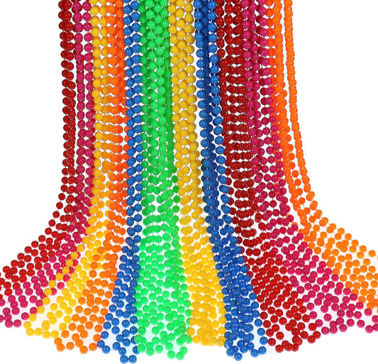 GIFTEXPRESS 72pcs 33" 7mm Neon Beaded Necklaces