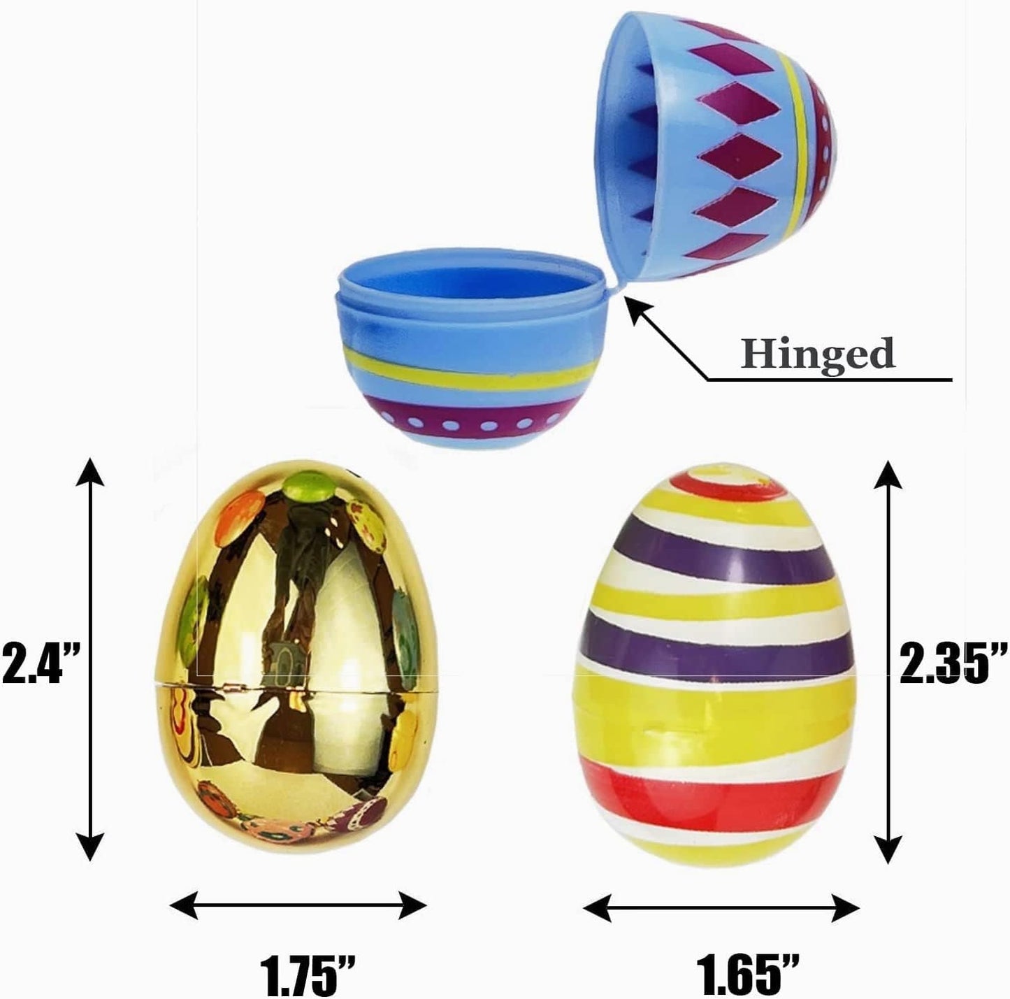 GIFTEXPRESS Patrón Impreso Huevos de Pascua de Plástico Vacío 