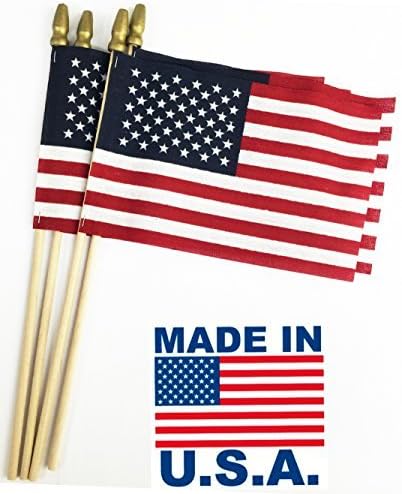 GIFTEXPRESS 4*6 Inch Proudly Made in U.S.A. Small American Flags
