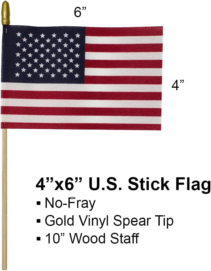 GIFTEXPRESS 4 x 6 pulgadas fabricado con orgullo en Estados Unidos pequeñas banderas americanas 