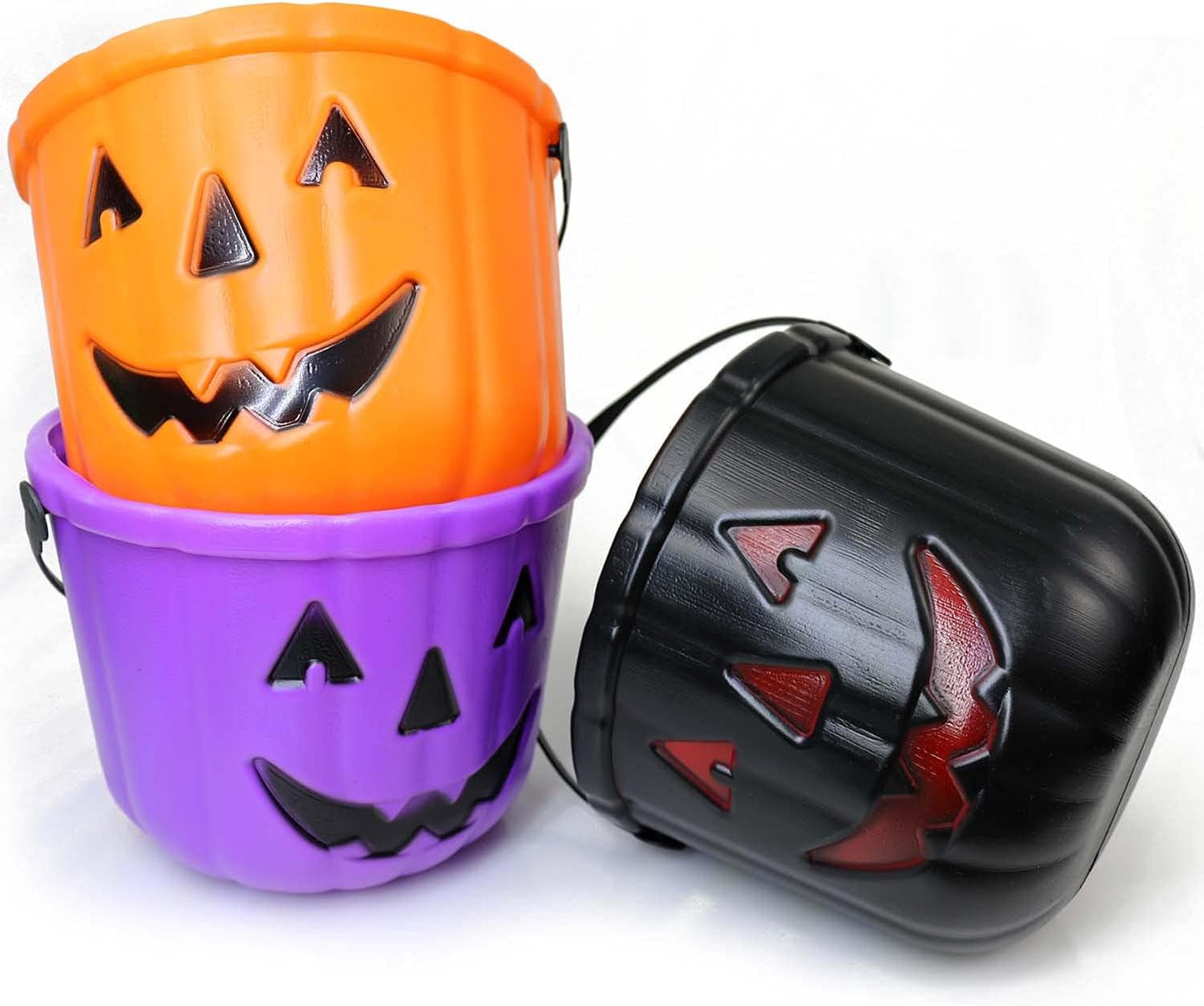 GIFTEXPRESS 3pcs 6" Halloween Trick or Treat Bucket, Halloween Party Supplies
