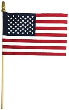GIFTEXPRESS Paquete de 12 banderas estadounidenses con punta de lanza, fabricado en EE. UU. (12 x 18 pulgadas)