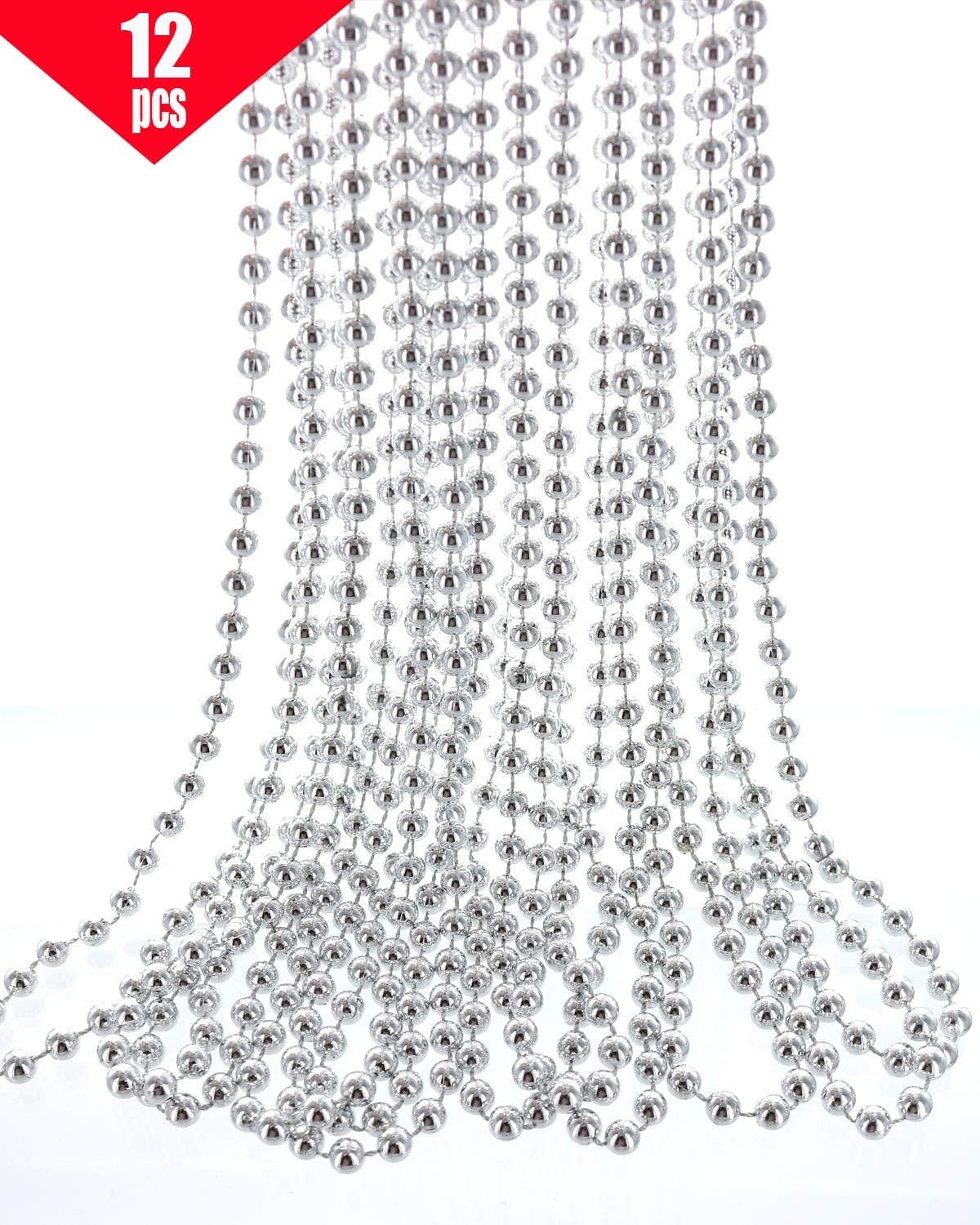 GIFTEXPRESS Collar de cuentas Mardi Gras de 33" y 7 mm (paquete de 12) 