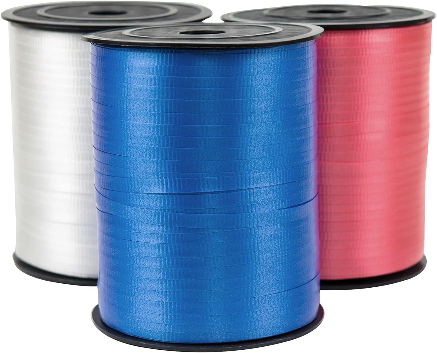 GIFTEXPRESS 1500-Yard Red White Blue Crimped Curling Ribbon