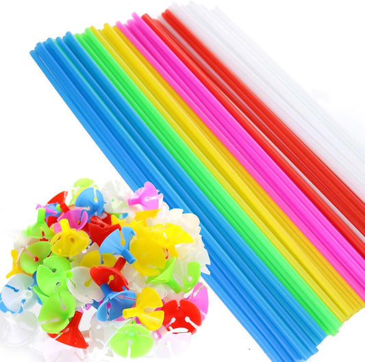 GIFTEXPRESS Palos de globos de colores surtidos de 12" 